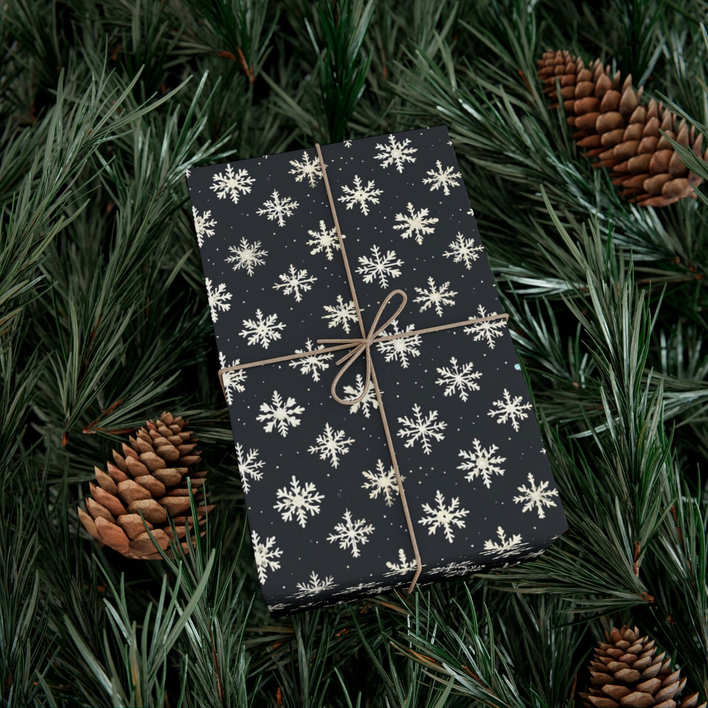 Black and White Snowflakes Gift Wrap Paper