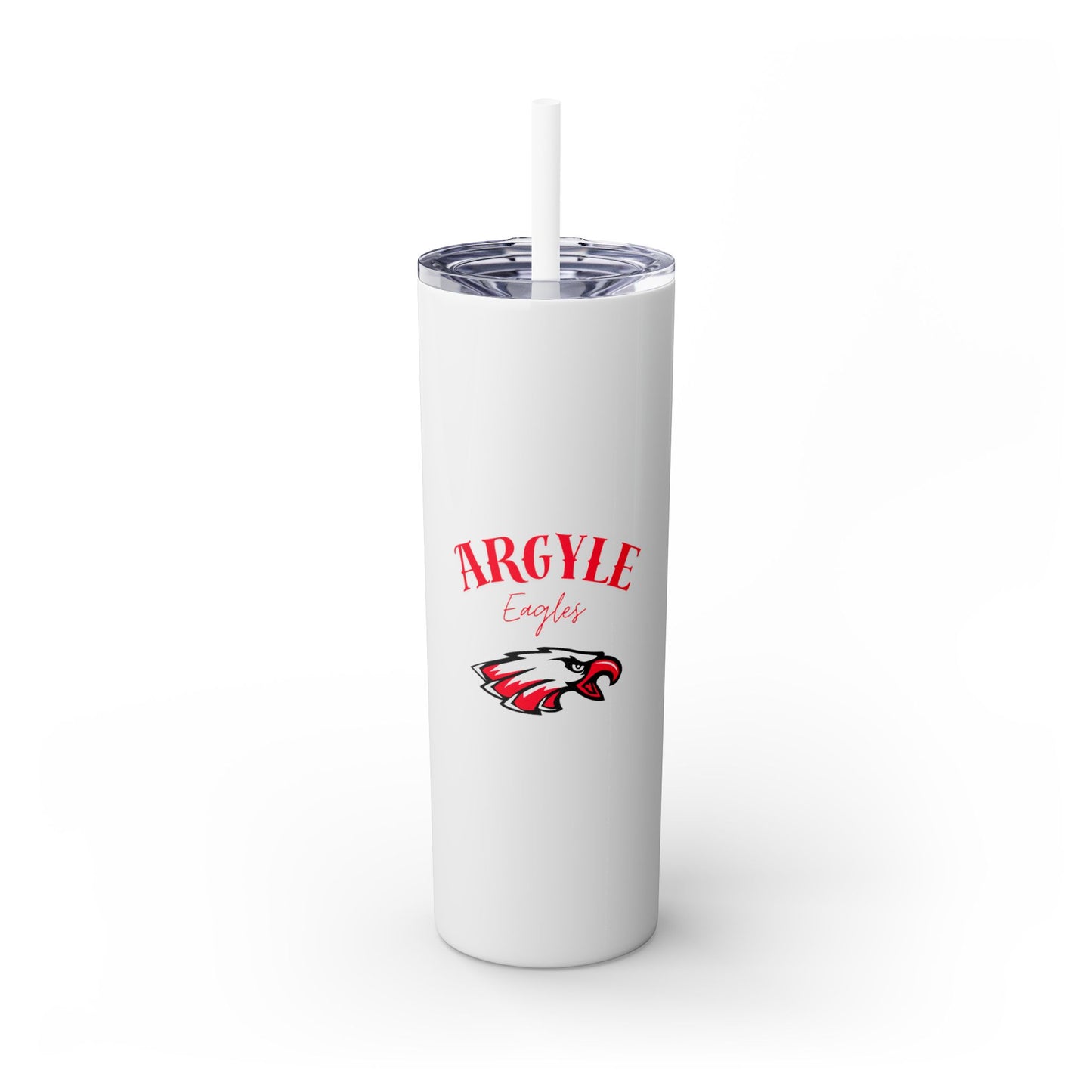 Argyle Eagles Skinny Tumbler with Straw, 20oz